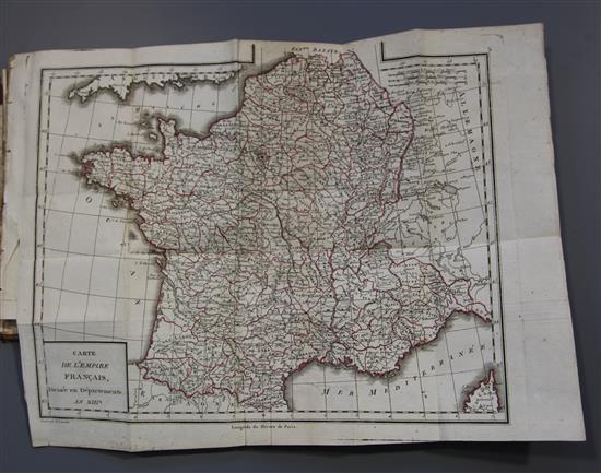 Atlas de la Geographie, Statistique, Hydraulique ... with hand coloured edged maps (incomplete), Arthus Bertrand,